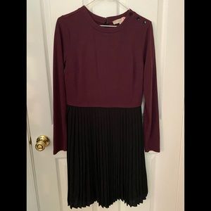 Ann Taylor Loft - dress with sweater top and black pleated bottom